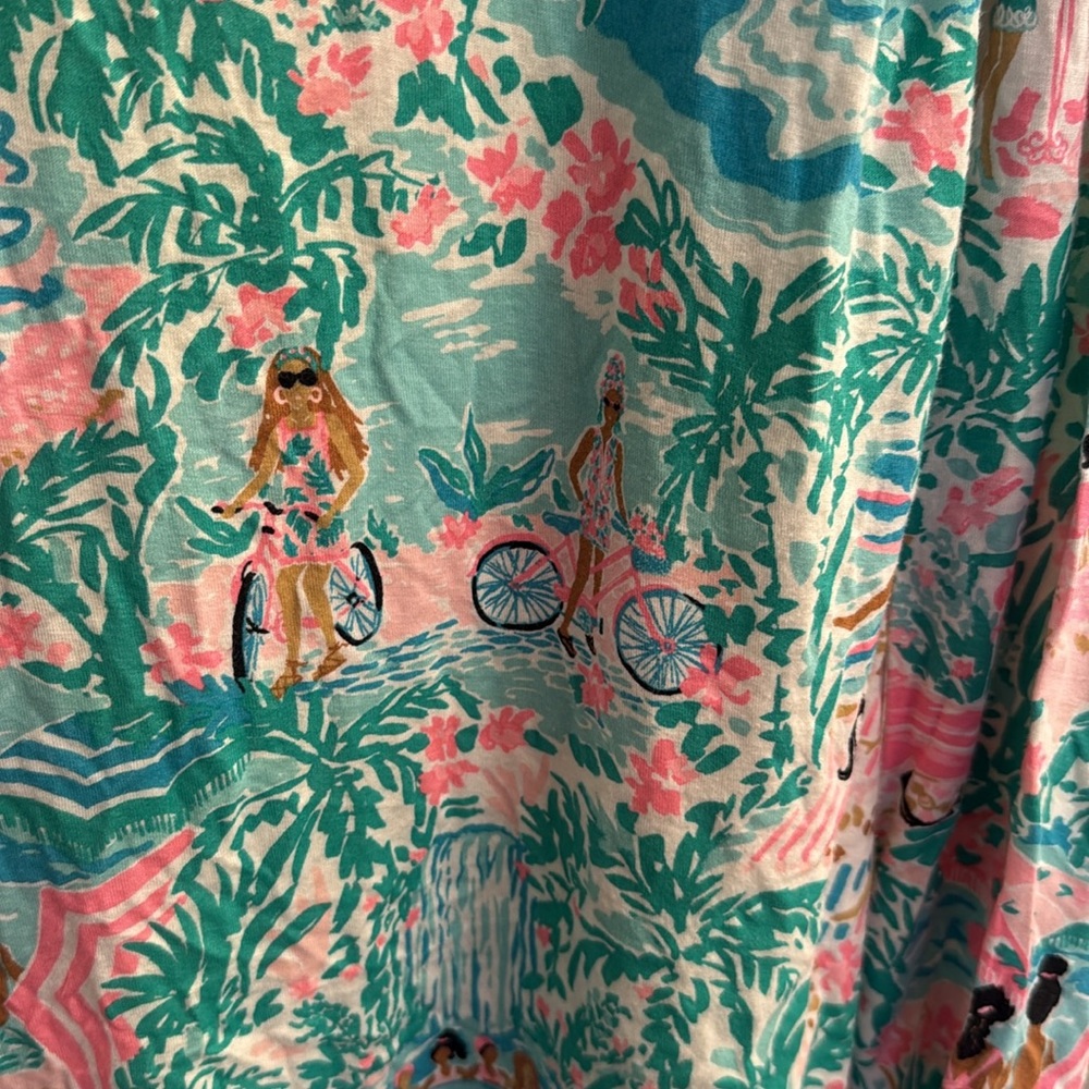 RARE Lily Pulitzer Let’s Get Together Knit Relaxed Pajama Sleep Top Long Sleeve - Picture 9 of 9